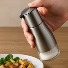 Porta Temperos Vidro Hermético Capacidade 320ml Tampa Inox Organizador Cozinha