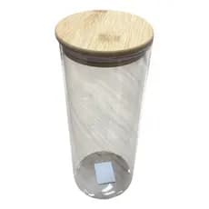 Pote Vidro Borossilicato 1800ml Tampa Bambu Hermética - Geladeira Forno Microondas Alimentos Secos