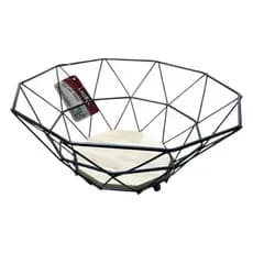 Fruteira Madeira Ecowood Diamond Preta Design Elegante Organizador Sustentável