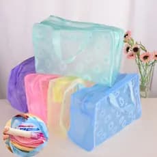 Bolsa de armazenamento de maquiagem à prova d'água de flor criativa, transparente, loja de cosméticos