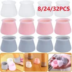 8/16/24/32PCS Capa De Silicone Para Pés De Cadeira De Borracha Espessada Antiderrapante Protetor De Piso De Mesa