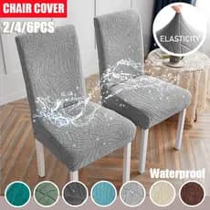 2/4/6PCS Cadeiras De Jantar À Prova D'água Coberturas Elásticas Jacquard Móveis Para Animais De Estimação Protetoras De