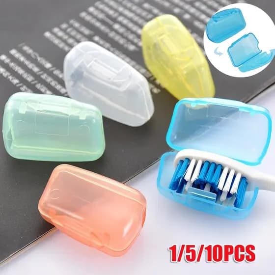 1/5/10pcs Tampa Da Cabeça Escova De Dentes Caixa De Armazenamento Para Acampamento De Caminhadas De Viagem