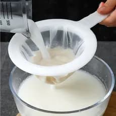 80/100/200/300/400 Filtro De Malha De Nylon Ultra-Fino Com Alça Colher De Leite De Soja Reutilizável Para Suco De Café