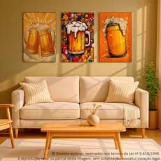 Kit 3 Quadros Decorativos Placa Decorativa Bar – Quadro Decorativo Ambiente Bar Frases Bebidas