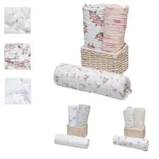 CUEIRO EXTRA GRANDE SWADDLE CHARUTINHO SOFT BAMBOO 1,20X 1,20m KIT C/03 UN-MANTA P/BEBÊ/CRIANÇA PAPI