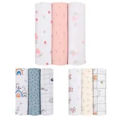 CUEIRO FLANELADO MANTA CHARUTINHO GRANDE KIT COM 3 UN- PAPI BABY 100x80cm -100% ALGODAO- ESTAMPADO