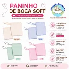 PANINHOS DE BOCA BABETE SOFT LOUPIOT EM CORES LISOS 3CAMADAS DE TECIDO