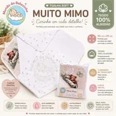 TOALHA SOFT PARA BEBÊ CAPUZ DIGITAL 3 CAMADAS DE TECIDO 85X85 CM M.MIMO