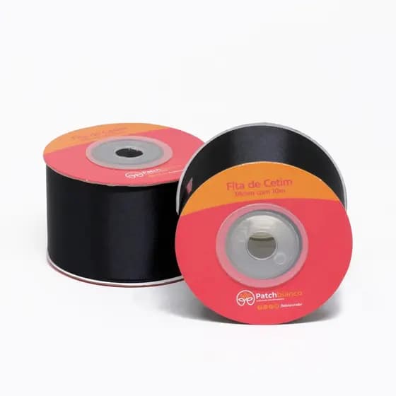 Fita de Cetim Preto - 10m 38mm