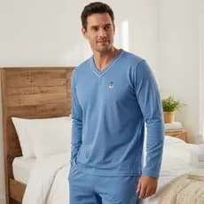 Pijama Inverno Adulto Masculino Manga Calça Comprida