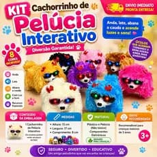 🐶✨ kit 6 ou 12 Cachorrinho de Pelúcia Interativo com Luz e Som – Diversão Garantida para as Crianças! ✨🐶
