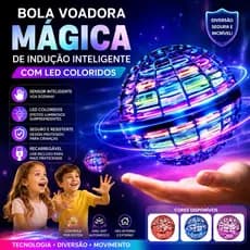 🚀 Bola Voadora Mágica de Indução Inteligente com LED Coloridos