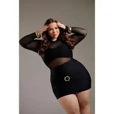DRAPA PLUS - BLUSA DE TULE PLUS SIZE MODA CURVY PREMIUN