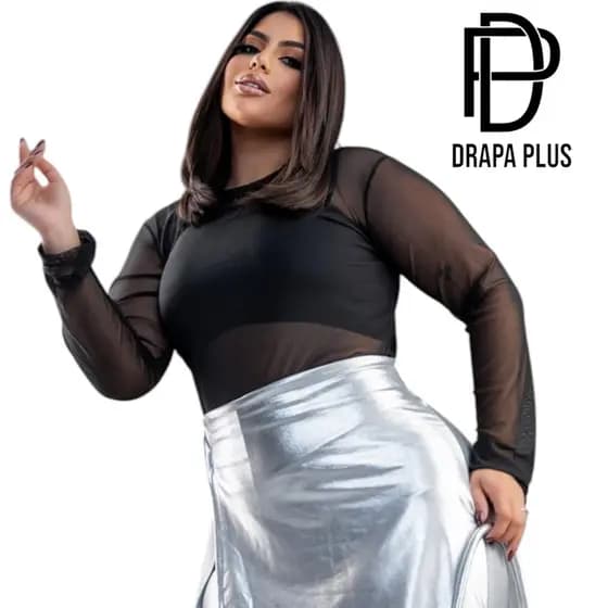 DRAPA PLUS - BLUSA DE  TULE PLUS SIZE