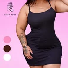 ROSA SOUL  - VESTIDO DE ALCINHA PLUS SIZE