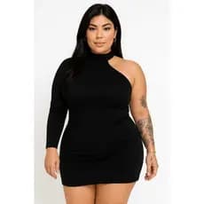 ROSA SOUL - Vestido KELLY Uma Manga Gola - Plus Size PLUS