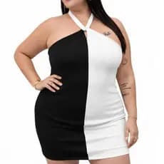 SELAH - VESTIDO PLUS SIZE  BICOLOR KARINY