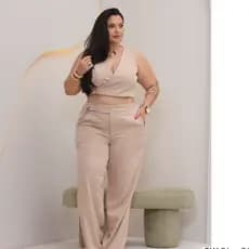 RS MODAS - CONJUNTO ALFAIATARIA PLUS SIZE DO G1 AO G4