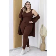 3 Peças Conjunto Plus Size em Lanzinha