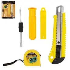 Kit 5 Ferramentas Estilete Lamina Trena Chave De Fenda Dupla
