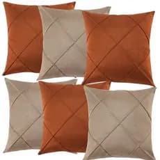 kit 6 capas de Almofada para Sala e Quarto Drapeada Suede Tecido Macio e Aveludado