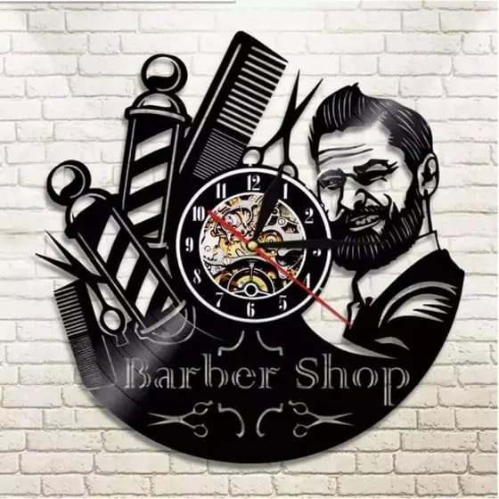 Relógio de parede, Barbershop, barbeiro, barbearia decoração