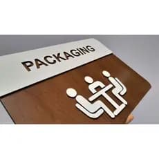 Placa de identificação para salas, packaging e technology