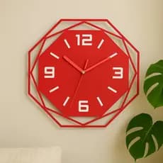 Relógio Decorativo de Parede – Exagono com Números Grandes (30cm)