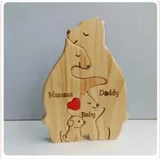 Família Ursos Quebra-cabeça decorativo personalizado