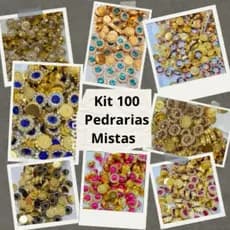 kit Pedraria Chaton Apliques Mistos p Laços Tiaras