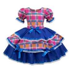 Vestido Infantil Quadrilha Julina Super Luxo