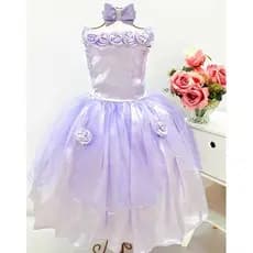 Vestido Infantil Realeza Sofia Rapunzel Com Tiara 4 Ao 16