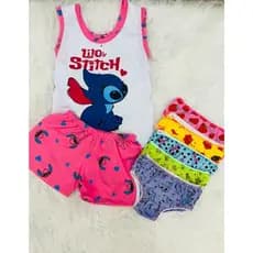 kit 1 pijama infantil menina regata + 5 calcinhas infantil