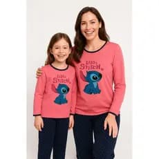 kit Pijama longo mae e filha manga cumprida inverno roupa de dormir conjunto