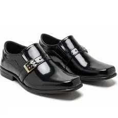 Sapato Social Infantil Masculino Verniz Preto Leve Super Confortavel