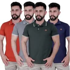 kit 4 Gola Polo Alta Qualidade 100% Algodão Camiseta básica Masculina