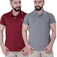 kit 2 Camisa Gola Polo Alta Qualidade 100% Algodão Camiseta básica Masculina