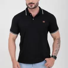 Camisa Masculina Gola Polo Básica Alta Qualidade 100% Algodão Camiseta Malha fio 30