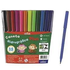 Kit Canetas Hidrográficas 12 cores Leo&Leo