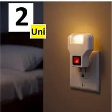 Kit 2 Luminária LED de Luz Suave de Tomada Leitura Noite Criança Mini Abajur Bivolt Quarto Escritório Sala