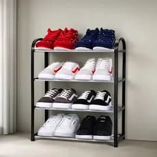 Sapateira Multiuso 4 Andares Organizadora Plástico 8 Pares Preto