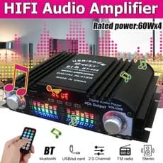 12V/220 800W Mini Amplificadores De Potência De Áudio Hi-Fi bluetooth Para Amplificador Estéreo De Carro 4 Canais Home