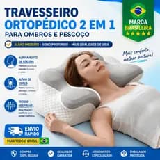TRAVESSEIRO BORBOLETA ORTOPÉDICO PESCOÇO, REDUZ ENXAQUECAS E DESCONFORTO NA COLUNA CERVICAL