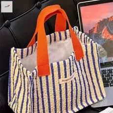 Lancheira De Lona Florida De Grande Capacidade-Bolsa Conveniente Para Uso Diário