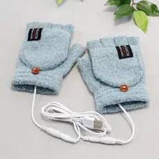 Luvas Aquecidas USB Para Inverno Ao Ar Livre , Aquecimento Com Tela Sensível Toque Capa Flip E Função De Lado Único