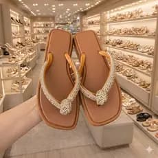 Sandalia Rasteira Feminina Strass Nó Brilhante Leve Chinelo Feminino Bico Quadrado Confortavel