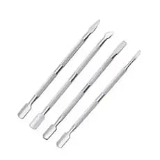 Kit 4 Espatula Para Unhas Inox Manicure Cutícula Pé Mão