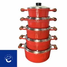 Jogo Panela Tampa De Vidro Aluminio Batido Esmaltada Cava Bem Acabado Com Cabo De Madeira 16 ao 24
