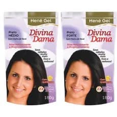 Divina Dama Henê Gel Pouche Preto 180 Gr Cabelos Alisados